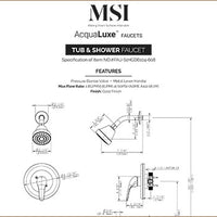 MSI 1-Handle 1-Spray Tub and Shower Faucet with Pressure Balance Valve — surface detail in gold tonality