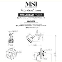 MSI 1-Handle 1-Spray Tub and Shower Faucet with Pressure Balance Valve — surface detail in black tonality
