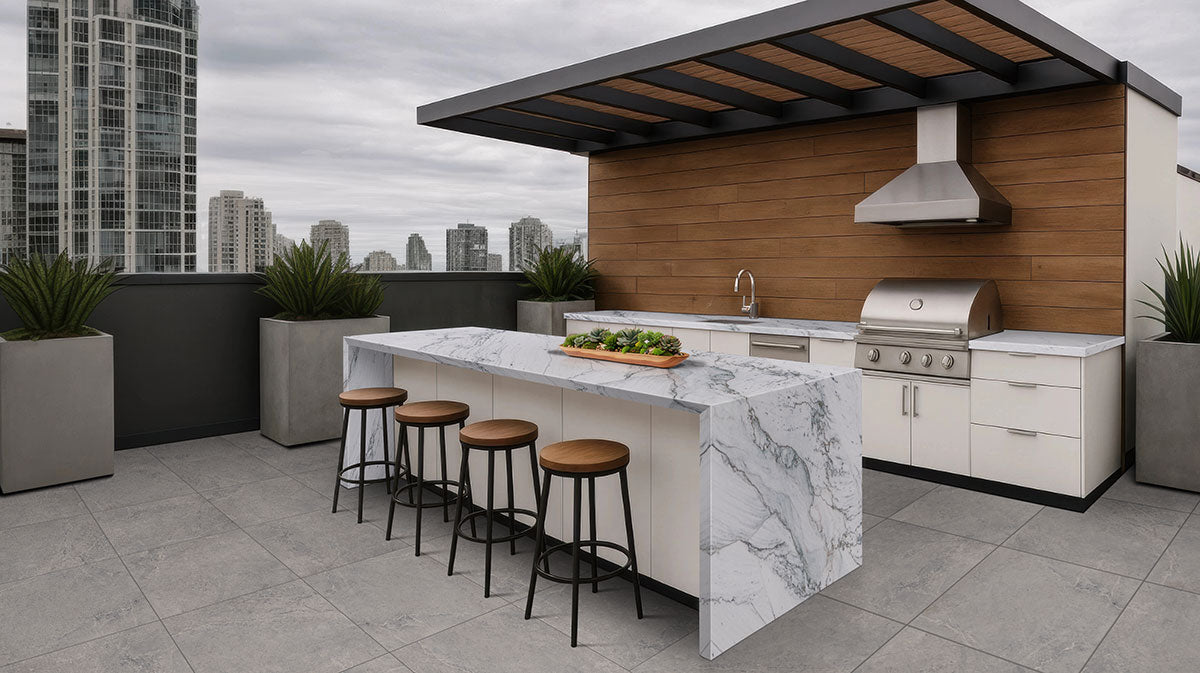 MSI Florida Wave quartzite countertop room scene