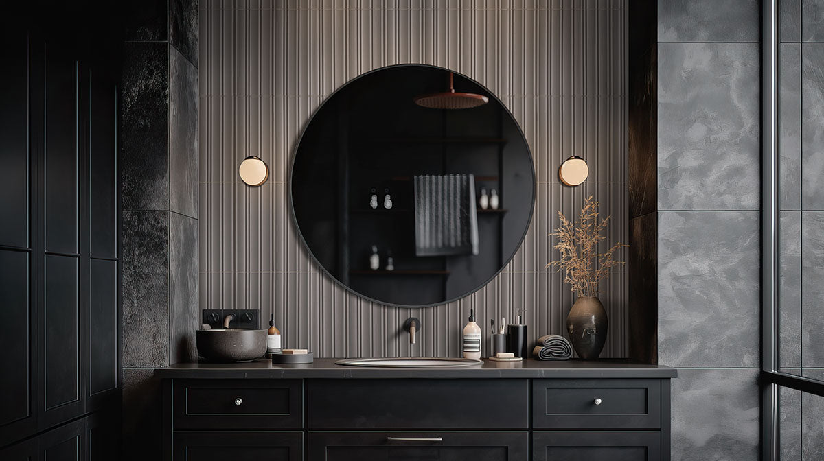 MSI Folk Charcoal Fluted Tile — surface detail in charcoal tonality