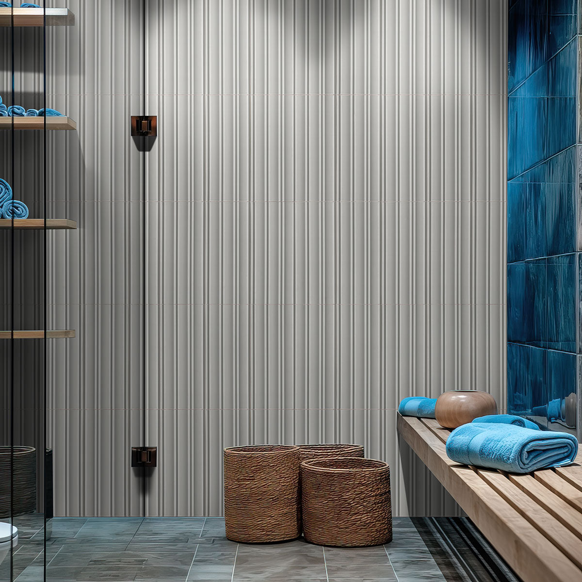 MSI Folk Silver Fluted Tile — surface detail in silver tonality