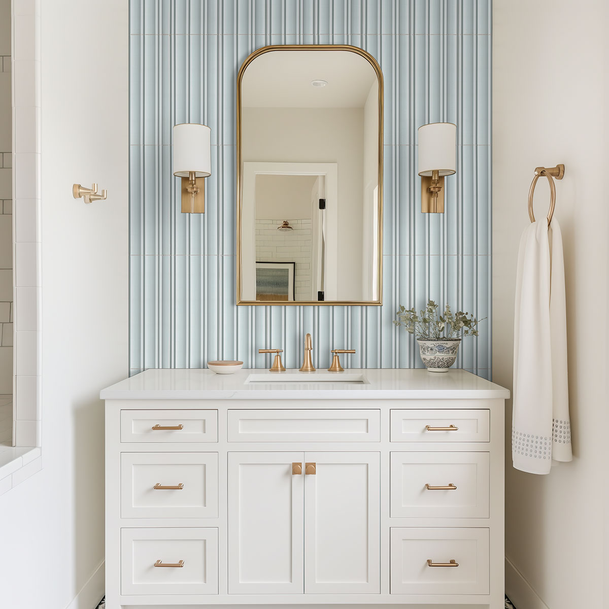 MSI Folk Sky Fluted Tile — surface detail in natural tonality