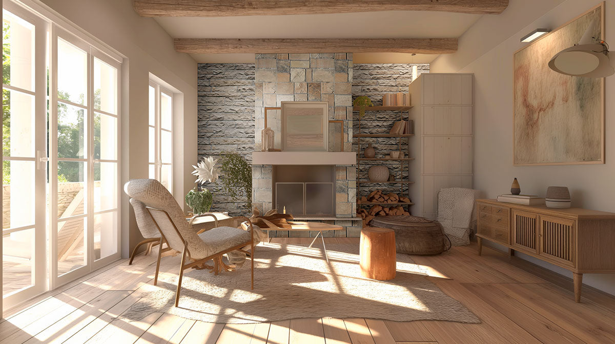 MSI Fossil Rustic Rockmount Veneers — surface detail in natural tonality