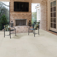 MSI Mayra White Limestone Paver — surface detail in white tonality