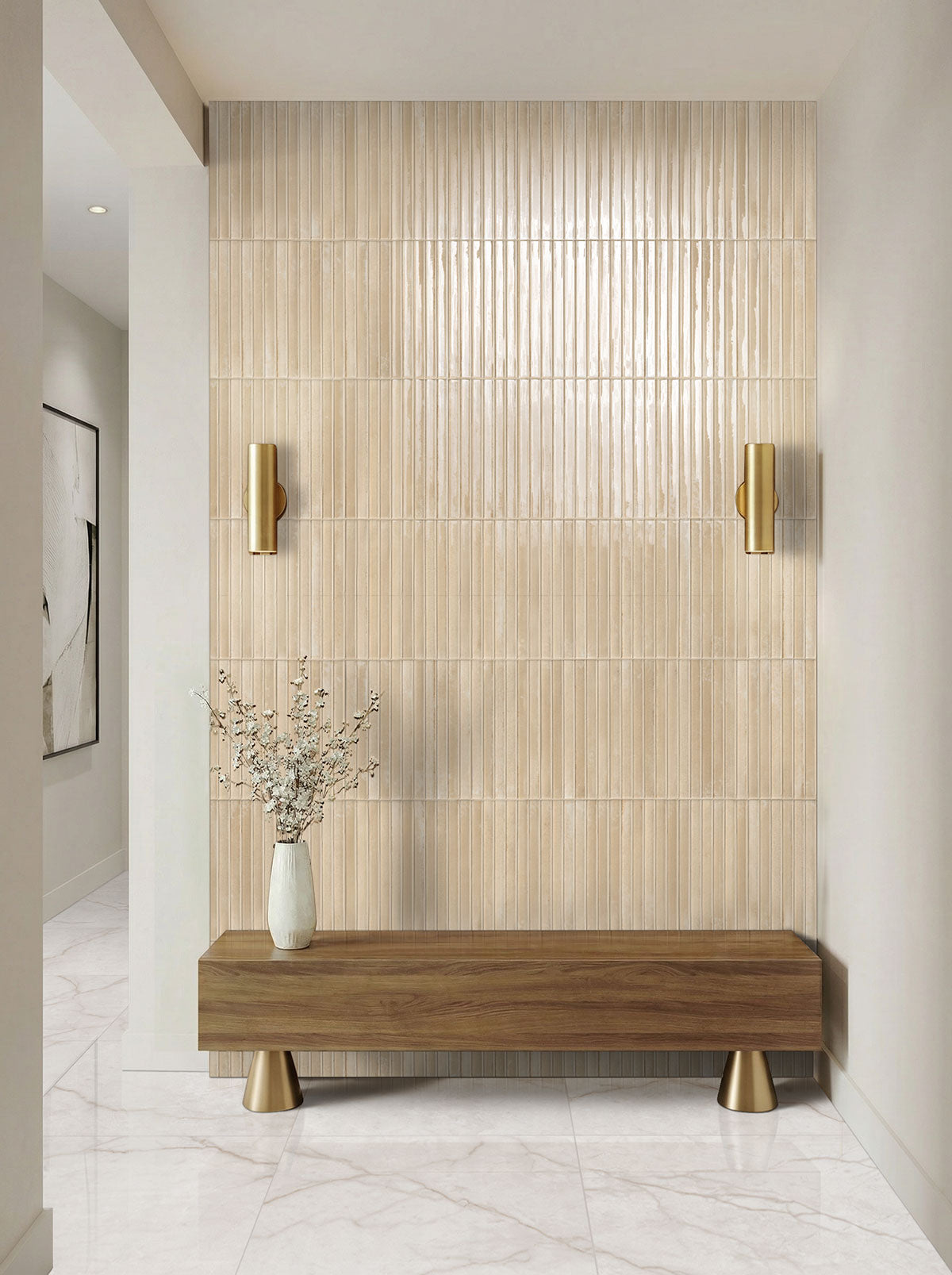 MSI Gems Cappuccino Fluted Tile — surface detail in natural tonality