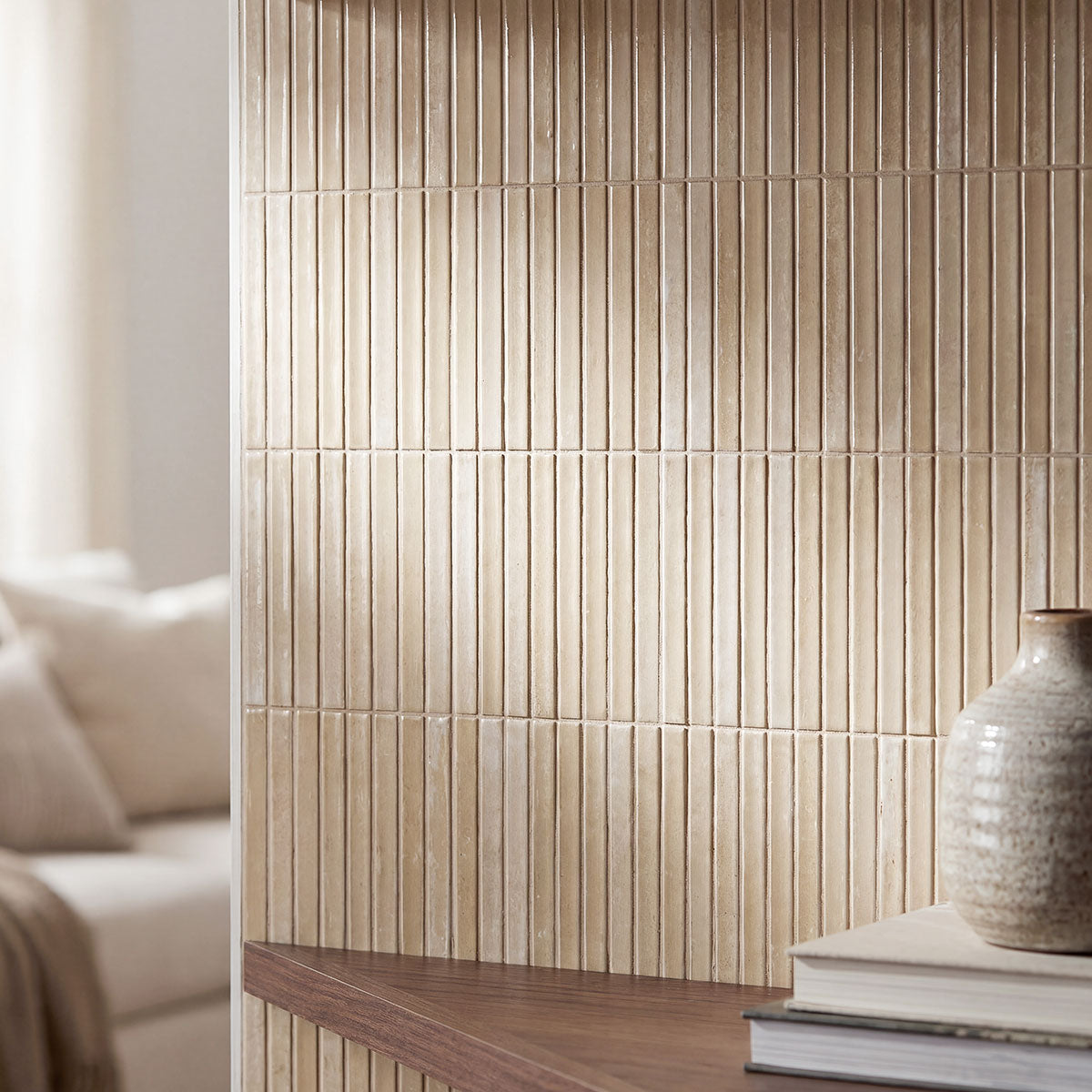 MSI Gems Cappuccino Fluted Tile — surface detail in natural tonality