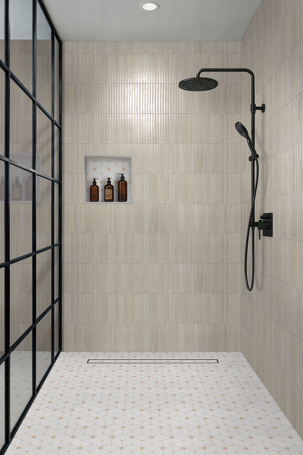 MSI Gems Latte Fluted Tile — surface detail in natural tonality