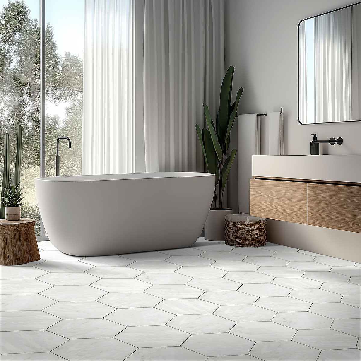 MSI Geoglam Calacatta Porcelain Tile — surface detail in natural tonality