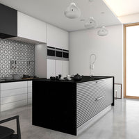MSI Georama Nero Geometric Tile — surface detail in natural tonality