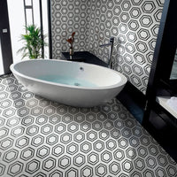MSI Georama Nero Geometric Tile — surface detail in natural tonality