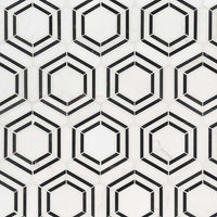 MSI Georama Nero Geometric Tile — Geometric Pattern Tile polished