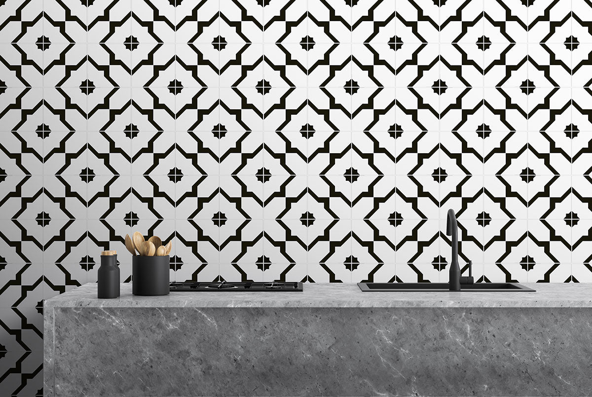 MSI Zaria Gia Encaustic Tile, surface detail in natural tonality, fourth view