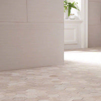 MSI White Oak Honey Comb Multi Finish 2" Mosaic Tile — surface detail in white tonality