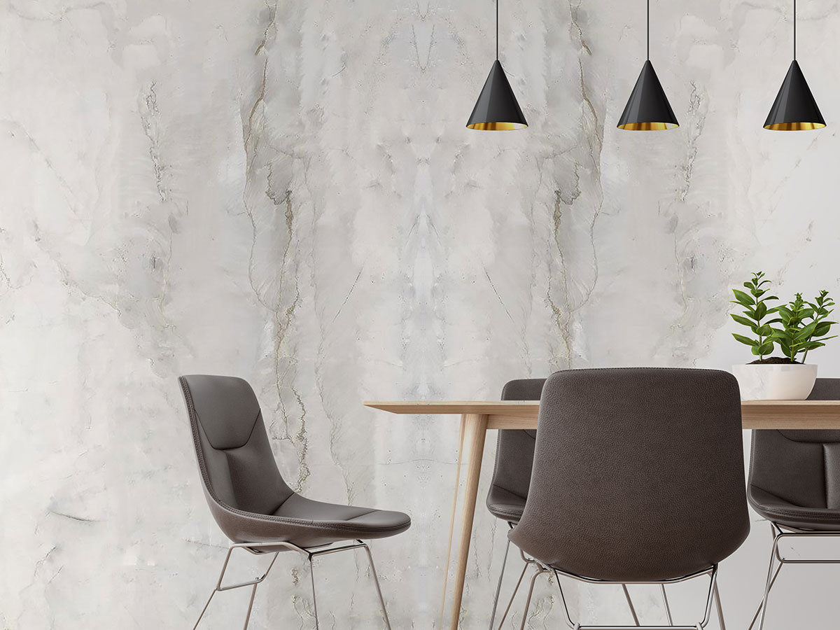 MSI Glacier Wave — surface detail in natural tonality metamorphic crystalline slab for kitchen install
