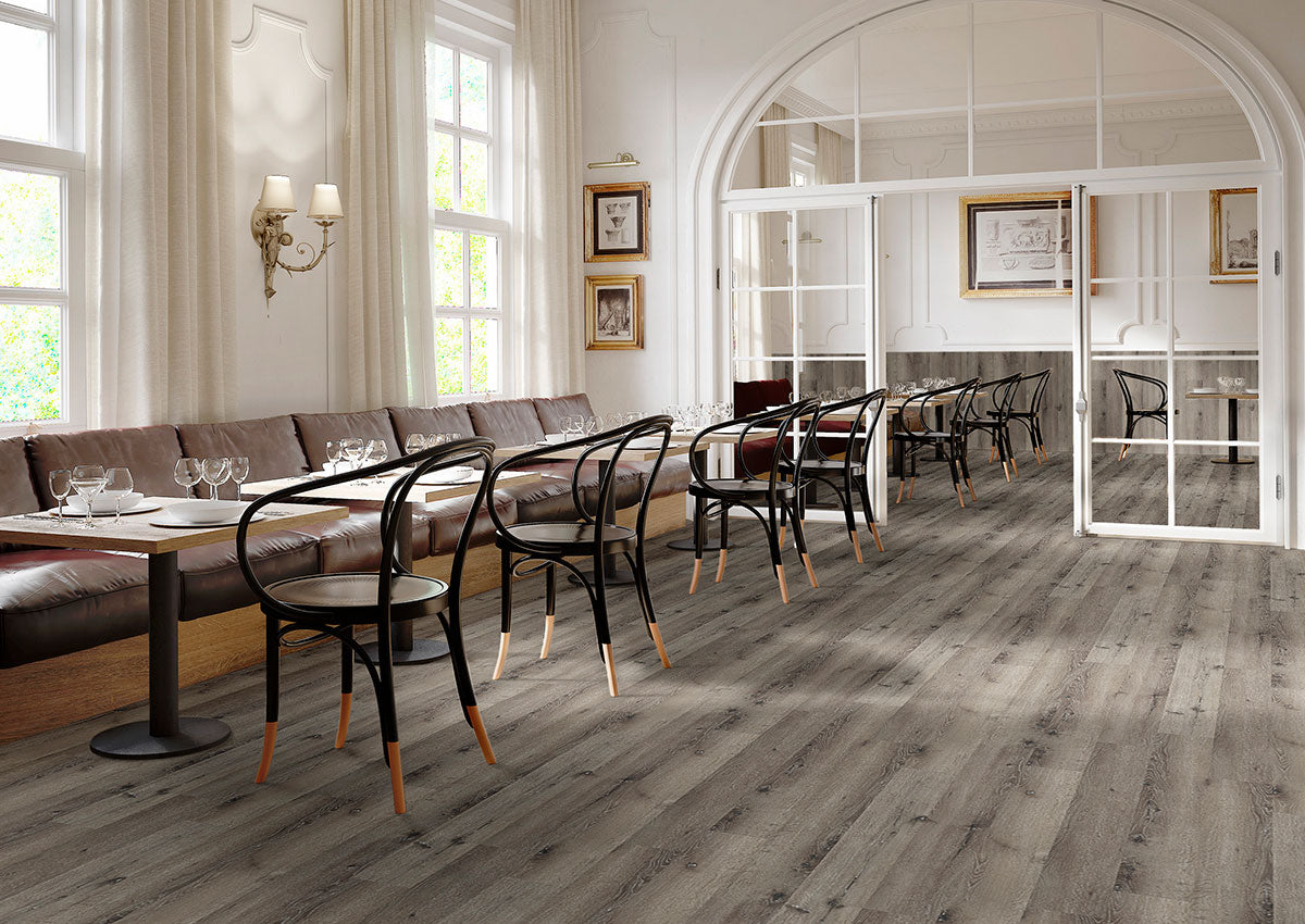 MSI Glenridge Charcoal Oak Luxury Vinyl Plank Flooring — surface detail in charcoal tonality