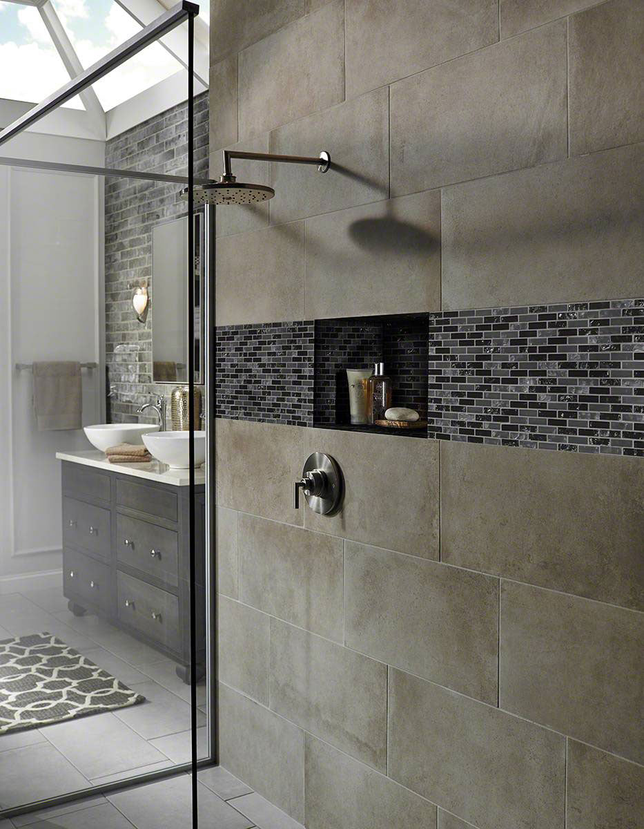 MSI Glissen Tile — surface detail in natural tonality mesh-mounted for designer installs