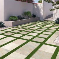 MSI Golden White Porcelain Paver — surface detail in white tonality
