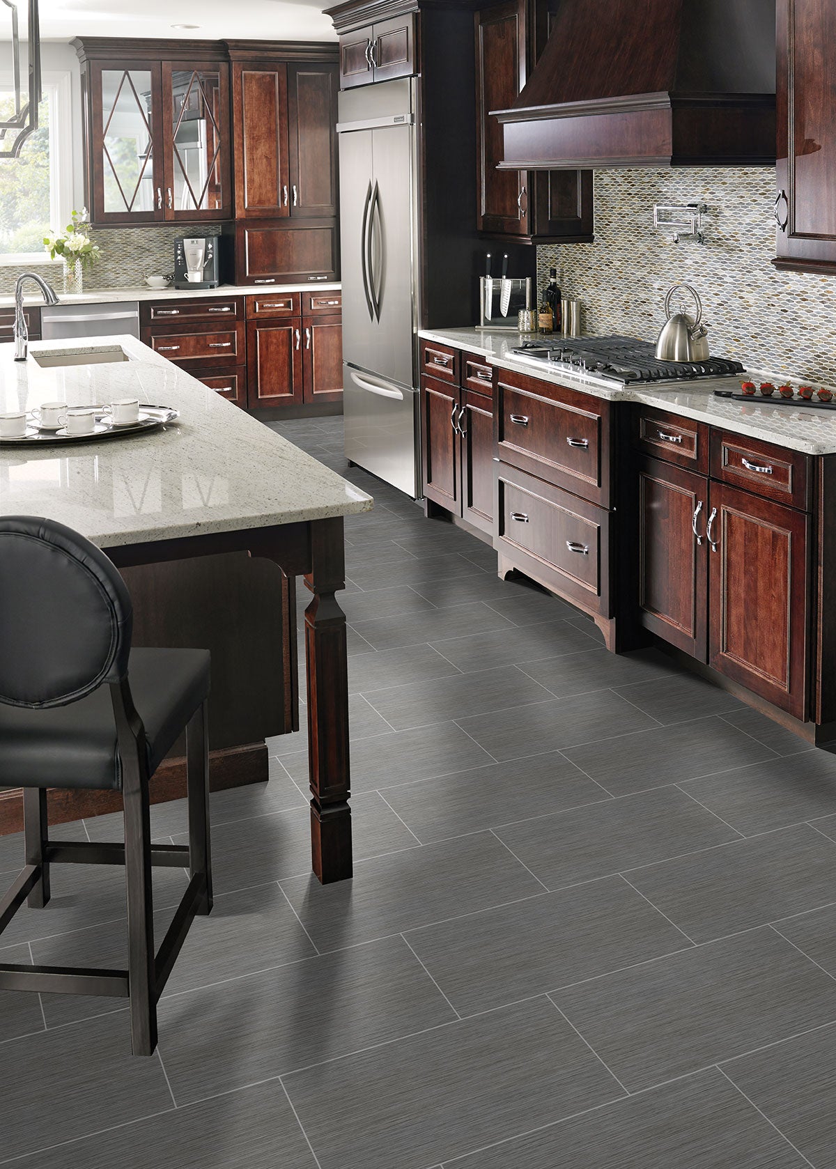 MSI Focus Graphite — surface detail in graphite tonality through-bodied porcelain for full-room install
