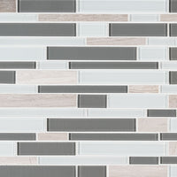 MSI Gray Cliff Interlocking 4mm — Glass Mosaic Tile in gray tonality