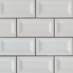 Gray Glossy Inverted Beveled Tile