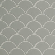 Gray Glossy Fish Scale Pattern Mosaic
