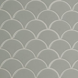 Gray Glossy Fish Scale Pattern Mosaic