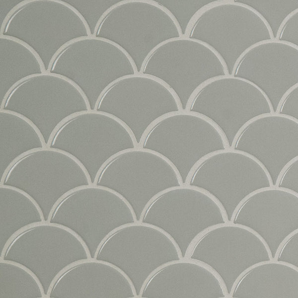 MSI Domino Gray Glossy Fish Scale Pattern Mosaic