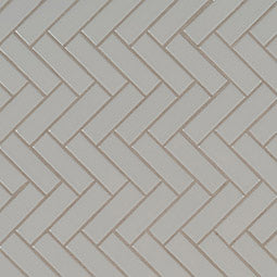 Gray Glossy Herringbone Tile