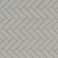 MSI Domino Gray Glossy Herringbone Tile — Porcelain Wall Tile in gray tonality