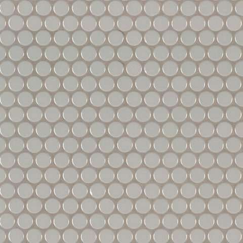 MSI Domino Gray Glossy Penny Round Mosaic