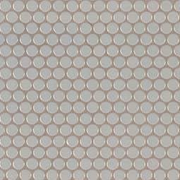 Gray Glossy Penny Round Mosaic