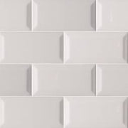 Gray Glossy Beveled Subway Tile 3x6