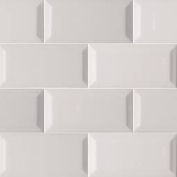 Gray Glossy Beveled Subway Tile 3x6