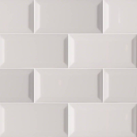 MSI Domino Gray Glossy Beveled Subway Tile 3x6