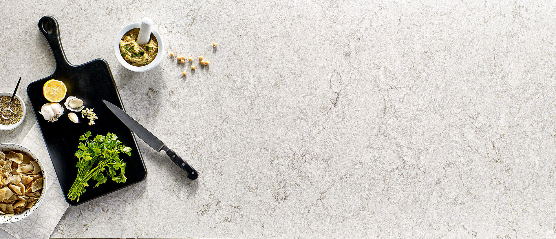 MSI Gray Lagoon Concrete - Quartz Island Countertop