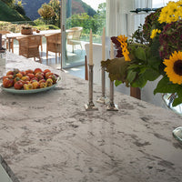 MSI Gray Nuevo Granite — surface detail in gray tonality factory-finished eased edge ready for install
