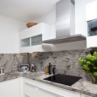 MSI Gray Nuevo Granite — surface detail in gray tonality factory-finished eased edge ready for install