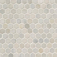 MSI Greecian White 1" Hexagon Mosaic Tile — Natural Stone Mosaic in white tonality
