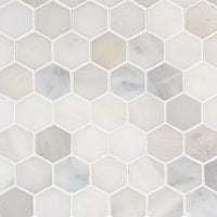 MSI Greecian White Polished Hexagon Tile — Natural Stone Mosaic in white tonality