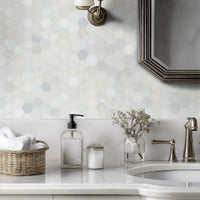 MSI Greecian White Polished Hexagon Tile — surface detail in white tonality