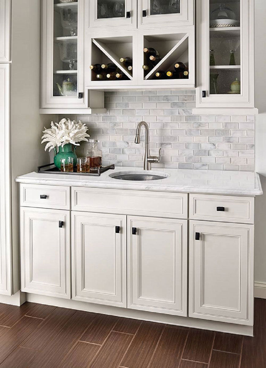 MSI Greecian White Beveled Subway Tile 2x4 — surface detail in white tonality