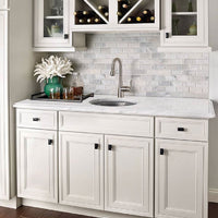 MSI Greecian White Beveled Subway Tile 2x4 — surface detail in white tonality