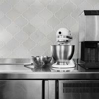 MSI Greecian White Arabesque Tile — surface detail in white tonality