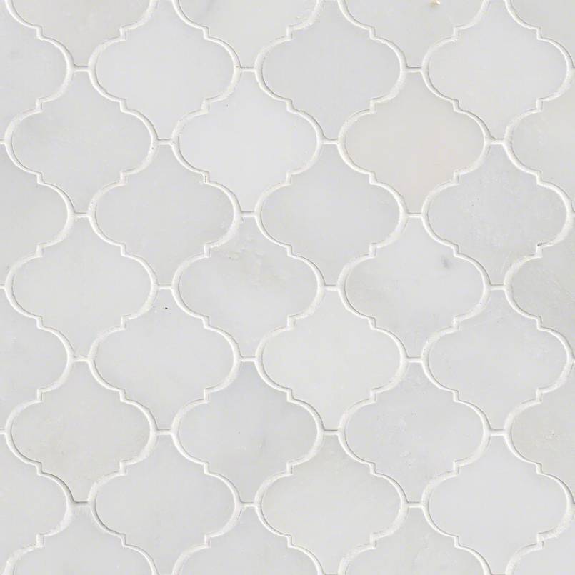 MSI Greecian White Arabesque Tile — Natural Stone Mosaic in white tonality