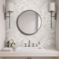 MSI Greecian White Arabesque Tile — surface detail in white tonality
