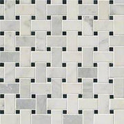 Greecian White Basketweave Pattern Polished