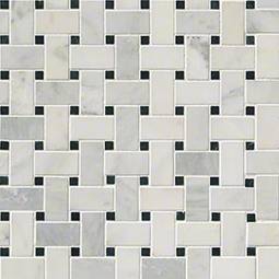 Greecian White Basketweave Pattern Polished