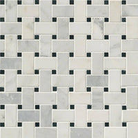 MSI Greecian White Basketweave Pattern Polished — Natural Stone Mosaic in white tonality