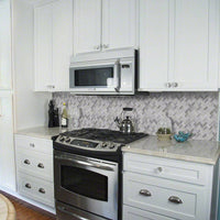 MSI Greecian White Herringbone Pattern — surface detail in white tonality