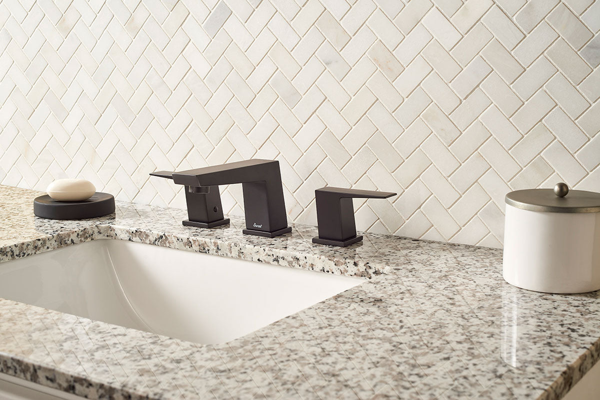 MSI Greecian White Herringbone Pattern — surface detail in white tonality